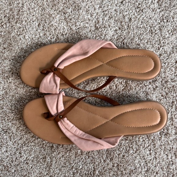 Blush Pink / Brown Thong Sandal - Picture 6 of 7
